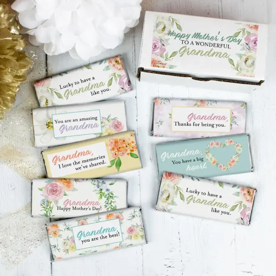 Mother's Day Candy Gift for Grandma - Hershey's Chocolate Bar Gift Box (8 bars/box) - By Just Candy {1}