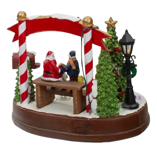 Northlight Lighted "Merry Christmas" Winter Scene with Music and a Turning Tree - 8" Green {6}