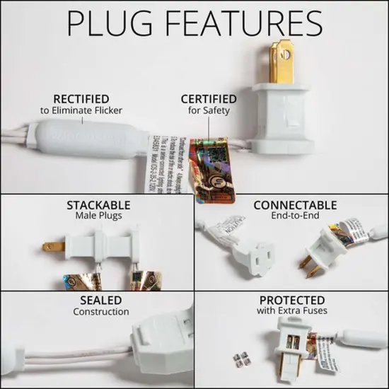 70 Multicolor 5mm LED Christmas Lights, White Wire, 4" Spacing Multi-Color {4}