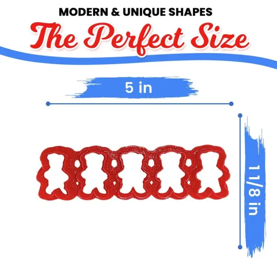 CookieCutter.Com Brand Cookie Cutters Teddy Bear Cracker Multi Cutter 1 1/8 in segments, Food Safe 3d Printed Plastic,Made in USA (Color may vary) {4}