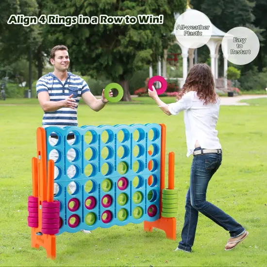 Costway Jumbo 4-to-Score 4 in A Row Giant Game Set Indoor Outdoor Kids Adults Family Fun {3}