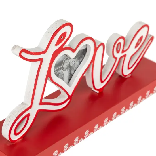 Northlight Heart and Floral "Love" Valentine's Day Photo Frame - 12" Red {7}
