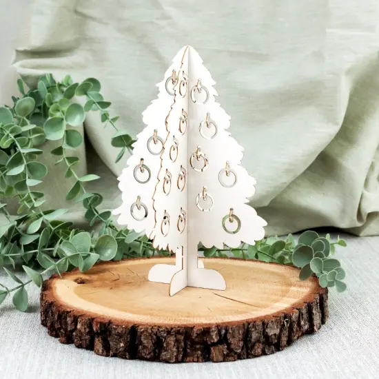 Santa's Workshop Light Chipboard 3D Base 8"X8"-Christmas Tree {2}
