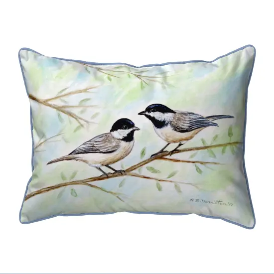 Betsy Drake Chickadees Extra Large Pillow 20 X 24 {1}