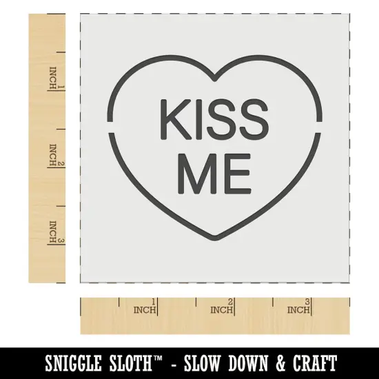 Kiss Me Conversation Heart Love Valentine's Day Wall Cookie DIY Craft Reusable Stencil {6}