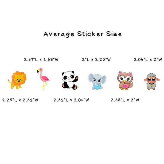 Wrapables Waterproof Vinyl Stickers for Water Bottles, Laptop, Phones, Skateboards, Decals for Teens, 100pcs Tiny Animals {6}