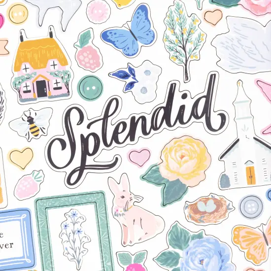 Maggie Holmes Parasol Chipboard Stickers 12"X12"-Icons & Phrase {3}