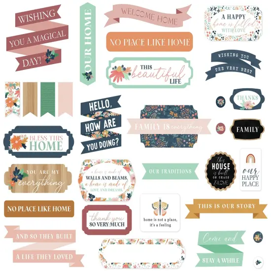 Carta Bella Cardstock Ephemera-Titles & Phrases, At Home {4}