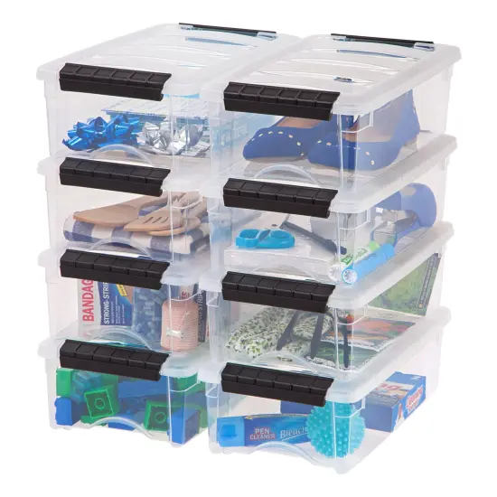 IRIS USA Plastic Storage Bins with Lids and Secure Latching Buckles {7}