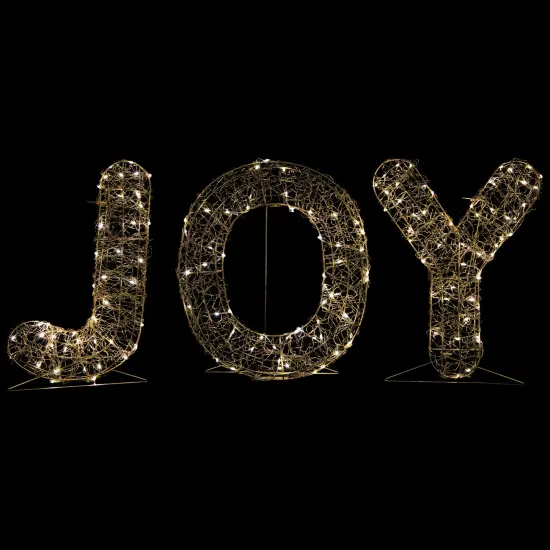 Northlight LED Lighted Twinkle "Joy" Metal Wire Outdoor Christmas Decoration - 16" - Gold {4}