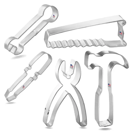 CookieCutter.Com Tool Cookie Cutter 5 Pc Set – 4 in Screw Driver, 4 in Wrench, 4.5 in Pliers, 4.75 in Hammer, 5.25 in Saw {3}