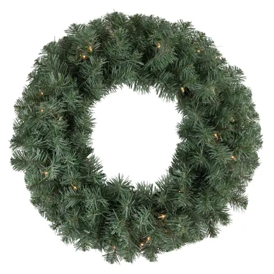 Northlight Pre-lit Colorado Blue Spruce Artificial Christmas Wreath - 24" - Clear Lights Green {1}