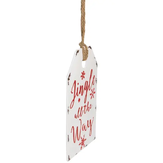 Northlight "Jingle All The Way" Metal Christmas Wall Sign - 12" White {6}