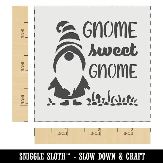 Gnome Sweet Gnome Home Striped Hat Wall Cookie DIY Craft Reusable Stencil {6}