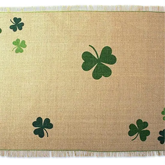 DII Shamrock Printed Jute Table Runner 14x108" {2}