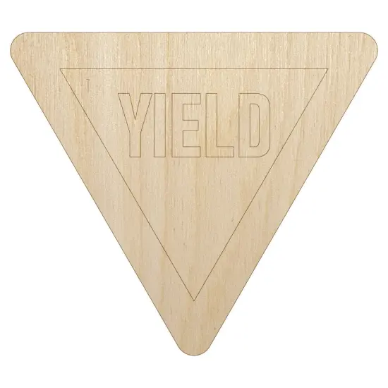 Yield Sign Unfinished Wood Shape Piece Cutout for DIY Craft Projects {1}