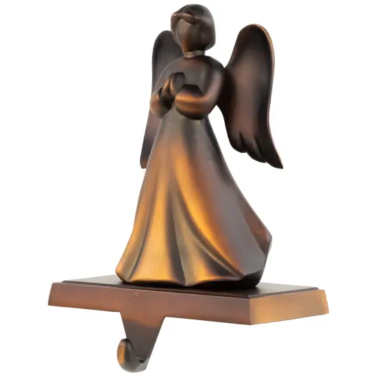 Northlight 7" Copper-tone Praying Angel Metal Christmas Stocking Holder Bronze {5}