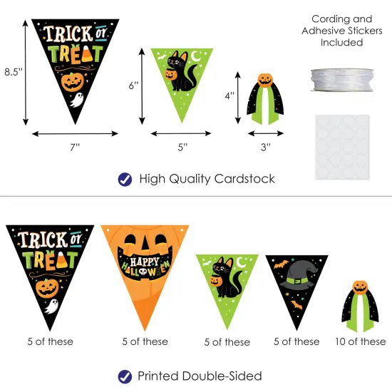 Big Dot of Happiness Jack-O'-Lantern Halloween - DIY Kids Halloween Party Pennant Garland Decoration - Triangle Banner - 30 Pieces {4}