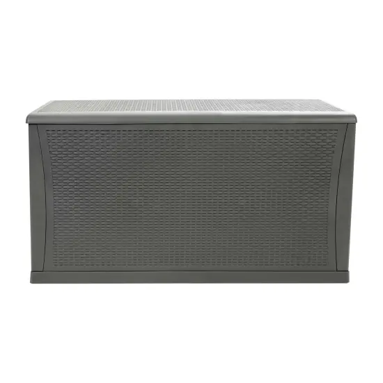Merrick Lane 120 Gallon Weather Resistant Outdoor Storage Box for Decks, Patios, Poolside and More Black {9}