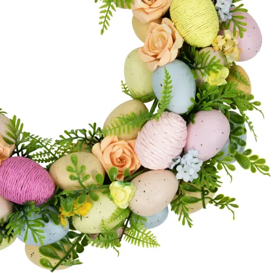 Northlight Artificial Floral Easter Egg Spring Wreath - 15" Multi {4}