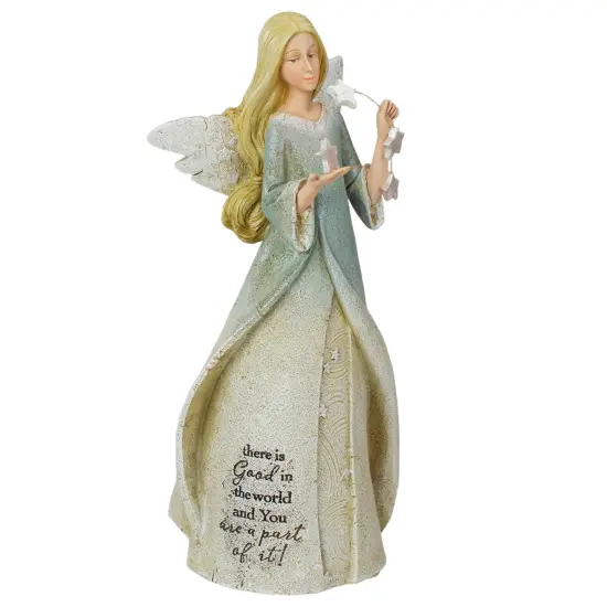 Roman Heavenly Blessings Collection "Good in the World" Angel Figurine - 8.5" Blue {4}