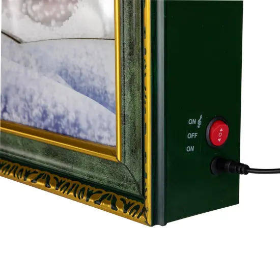 Northlight LED Lighted Musical Snowing Santa Wall Plaque - 31" Green {5}