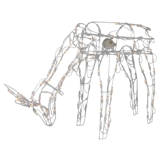 Northlight Lighted Feeding Reindeer Animated Outdoor Christmas Decoration - 42" - Clear Lights White {1}