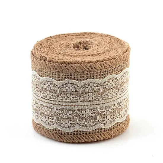 eZthings Decorative Designer Fabric Ribbons for Home Craft Projects and Gift Baskets Cream(2.4" Width) {1}