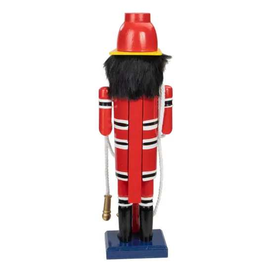 Northlight 14 Red Wooden Fireman with Hose Christmas Nutcracker Black {6}