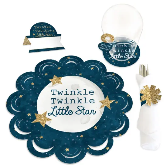 Big Dot of Happiness Twinkle Twinkle Little Star - Baby Shower or Birthday Party Paper Charger & Table Decorations Chargerific Kit for 8 {1}