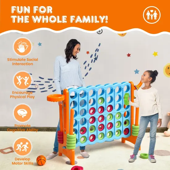2.5Ft 4-to-Score Giant Game Set Perfect for Indoor-Outdoor Use Orange {3}