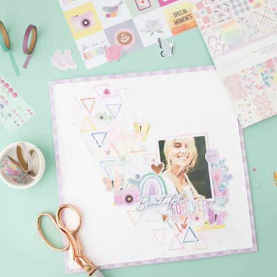 American Crafts Rainbow Avenue Washi Tape 12/Pkg-Rose Gold Foil {3}