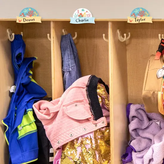 Big Dot of Happiness Ocean Creatures - DIY Blank Paper Desk or Locker Labels - Classroom Name Tags - Set of 32 {6}