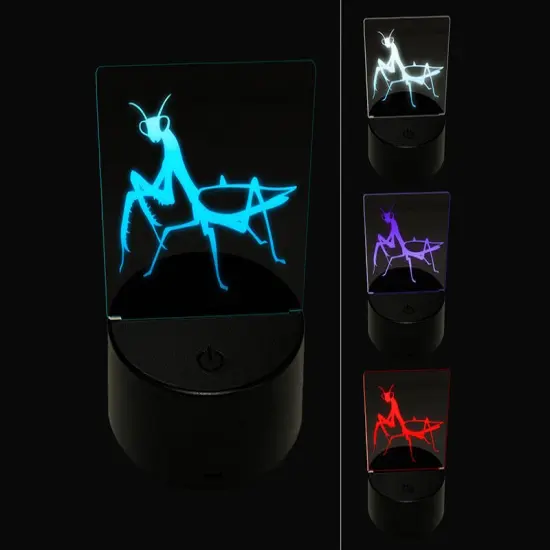 Praying Mantis Insect 3D Illusion LED Night Light Sign Nightstand Desk Lamp {1}