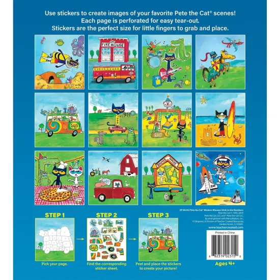 Pete The Cat Modern Mosaics Stick to the Numbers Activity Book, Pack of 2 {3}