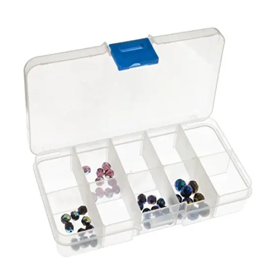 10-Compartment Clear Plastic Small Jewelry Organizer {2}