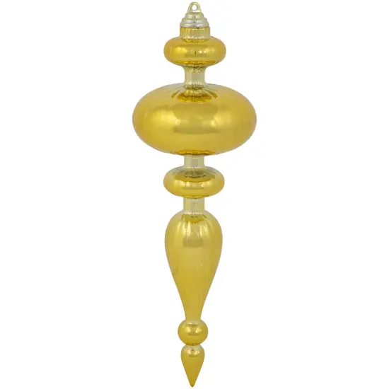 Northlight Commercial Size 2-Finish Christmas Finial Shatterproof Ornaments - Gold -12" - 4ct {6}