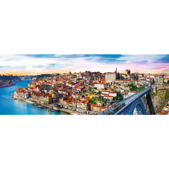 Panorama 500 Piece Jigsaw Puzzle, Porto, Portugal, Coastal City, Train, Puzzle of Europe, Adult Puzzles, Trefl 29502 {2}