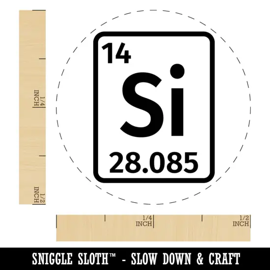Silicon Periodic Table of Elements Science Chemistry Self-Inking Rubber Stamp Ink Stamper for Stamping Crafting Planners Orange {1}