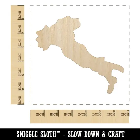 Italy Country Solid Unfinished Wood Shape Piece Cutout for DIY Craft Projects {1}