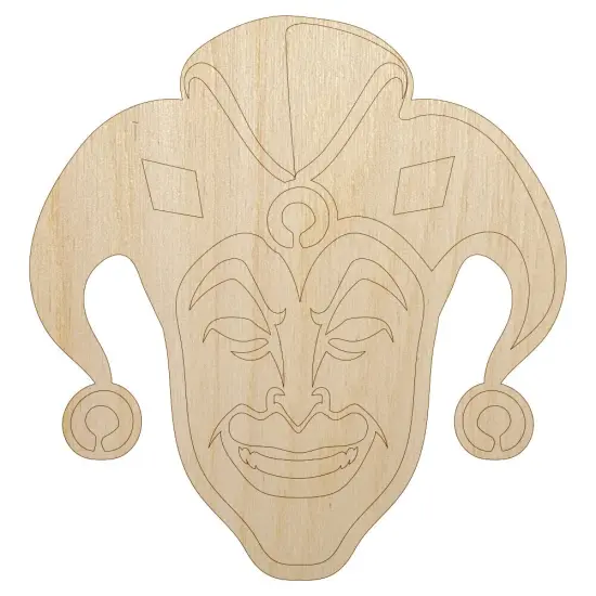 Court Jester Joker Harlequin Unfinished Wood Shape Piece Cutout for DIY Craft Projects {7}