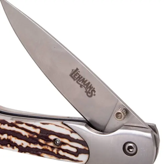 Lehman's Antler Lockback Folding Knife, Compact, All-Purpose Pocket Knives with Stainless Steel 3.5 inch Blade {5}