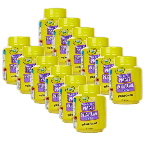 Washable Paint, 2oz, Yellow, Pack of 12 {1}