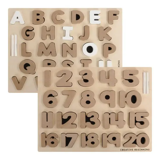 Creative Beginning Chalkboard-Based Alphabet & Number Puzzle Set {1}