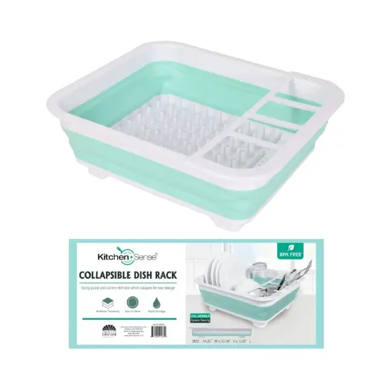 Collapsible Plastic Dish Rack - 4 Colors Blue {1}