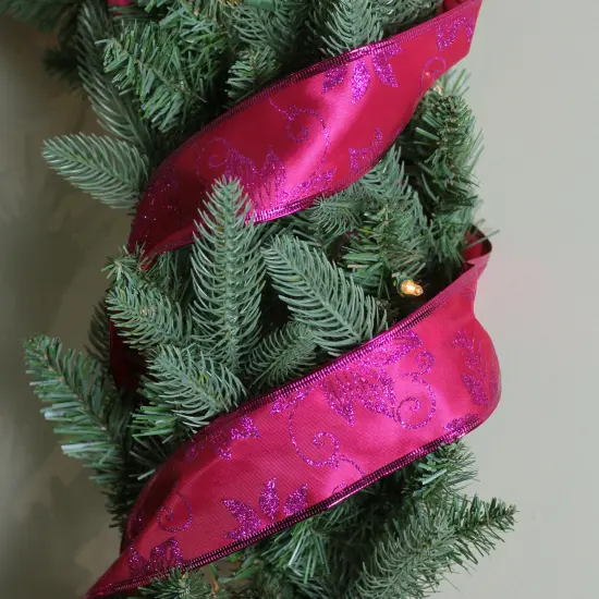 Northlight Club Pack of 12 Shimmering Pink and Purple Wired Christmas Craft Ribbons 2.5" x 120 Yards {4}