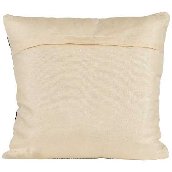 Northlight 20" White and Black Handloom Woven Outdoor Square Throw Pillow {4}