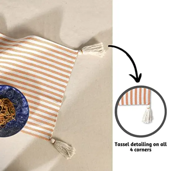 Fall Table Runner 72 Inches Long for Fall D&eacute;cor, 100% Cotton Thanksgiving Table Runner for Fall Decorations for Home, Table Runner Fall or Boho Table Runner, Fall Runner (Russet Orange) {5}