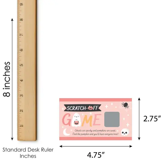 Big Dot of Happiness Pastel Halloween - Pink Pumpkin Party Game Scratch Off Cards - 22 Count {7}