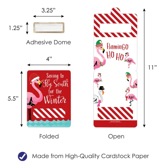 Big Dot of Happiness Flamingle Bells DIY Assorted Tropical Christmas Party Cash Holder Gift Funny Money Cards Set of 6 {6}